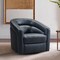 Armen Living Desi Contemporary Swivel Accent Chair in Black Genuine Leather LCDSCHBLK - alternate 3